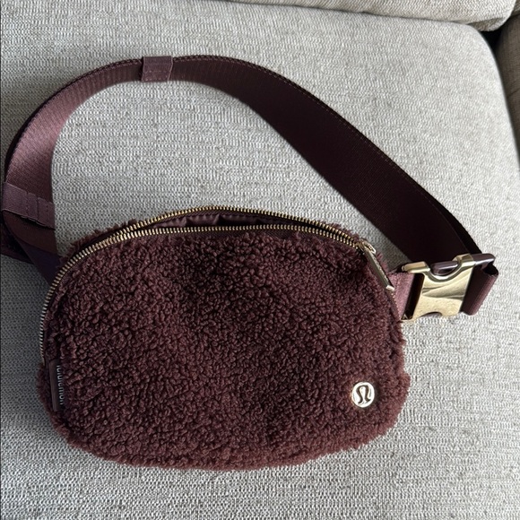 lululemon athletica Handbags - Lululemon Athletica Brown Crossbody Bag with Cozy Sherpa Texture